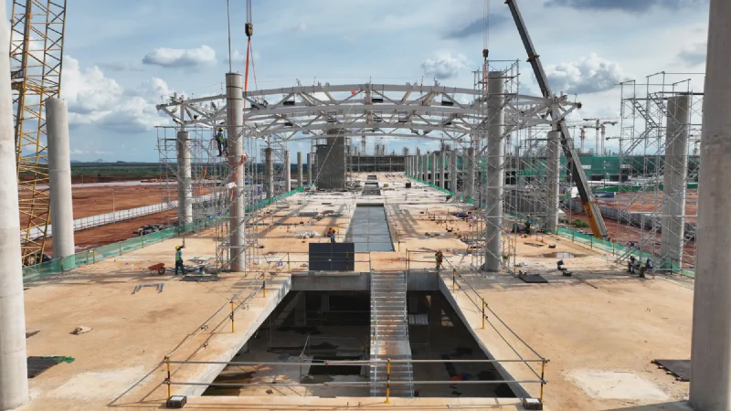 Nhà ga sân bay Long Thành đang trong giai đoạn hoàn thiện