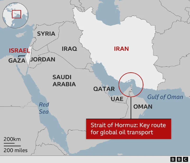 Bản đồ eo biển Hormuz — tuyến hàng hải huyết mạch cho dầu mỏ toàn cầu