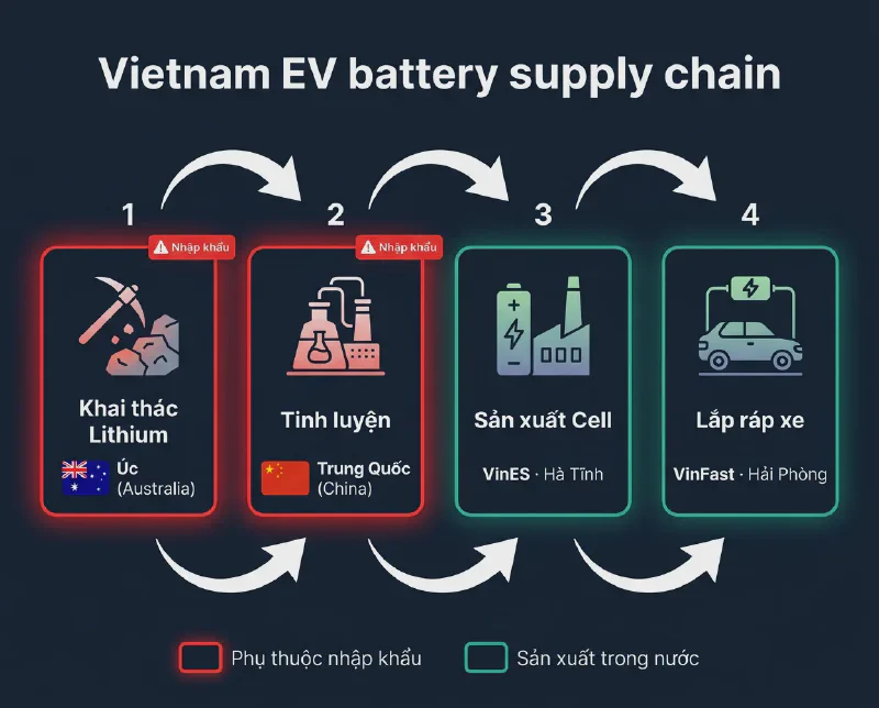 Chuỗi cung ứng pin EV Việt Nam