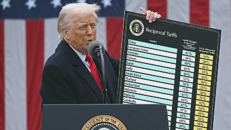 Tổng thống Trump công bố bảng thuế quan đối ứng với hàng chục quốc gia