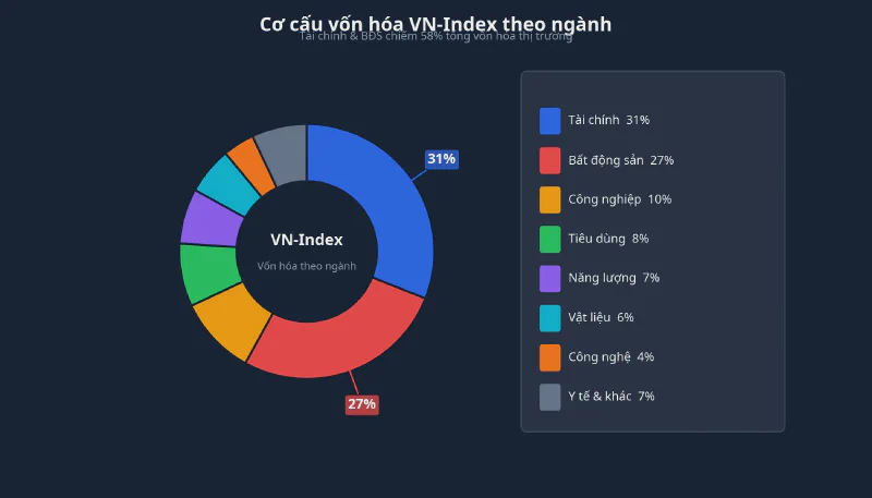 Cơ cấu vốn hóa VN-Index theo ngành