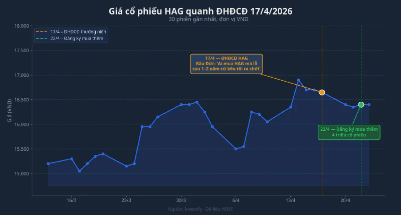 Giá HAG và hai mốc quan trọng: ĐHĐCĐ và đăng ký mua thêm