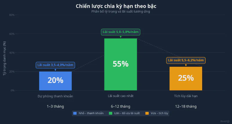 Chiến lược chia kỳ hạn theo bậc giúp tối ưu lãi suất bình quân