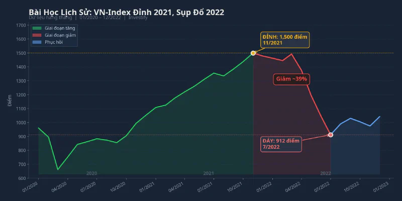 VN-Index đỉnh 2021 và sụp đổ 2022: bài học về cấu trúc vốn nội thuần túy