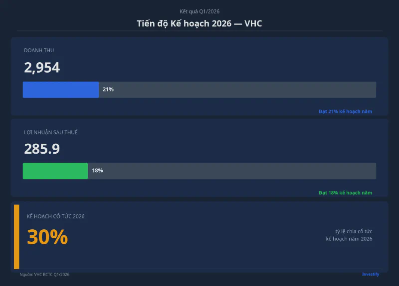 Tiến độ kế hoạch 2026 sau Q1: VHC