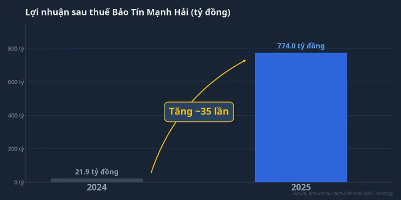 Lợi nhuận sau thuế Bảo Tín Mạnh Hải 2024-2025
