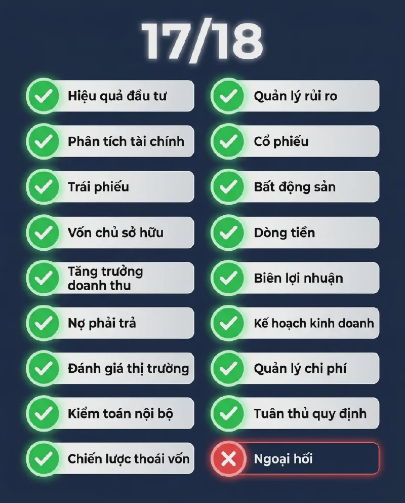 17/18 tiêu chí MSCI — checklist Việt Nam