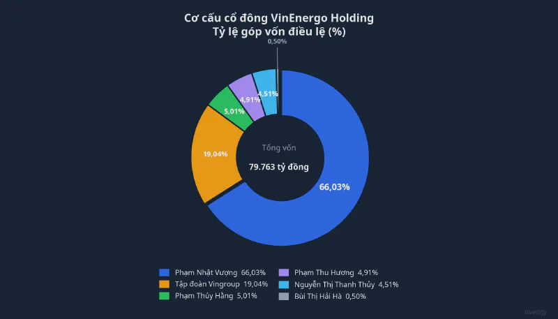 Cơ cấu cổ đông VinEnergo Holding theo tỷ lệ góp vốn