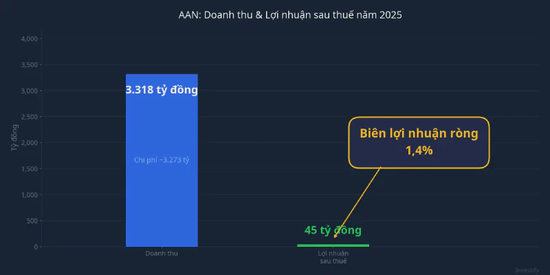 Doanh thu và lợi nhuận sau thuế AAN năm 2025