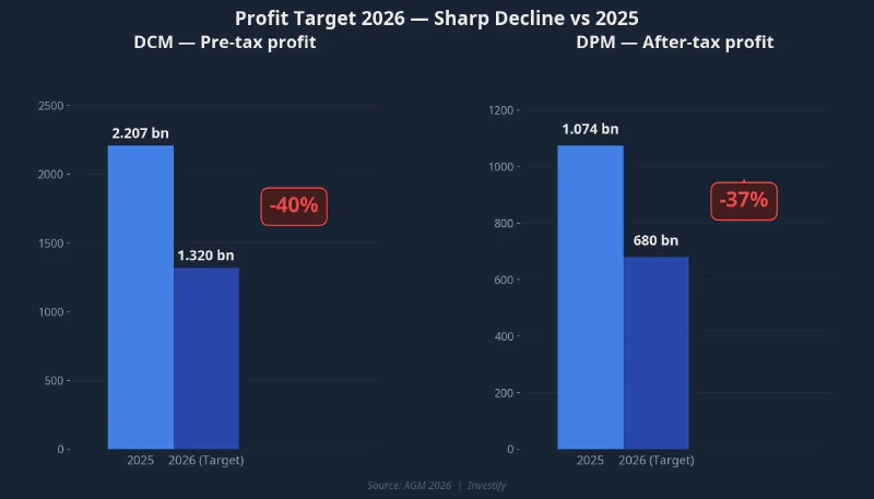 Profit targets 2025 vs 2026 for DCM and DPM