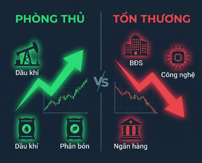Defensive vs vulnerable sector comparison