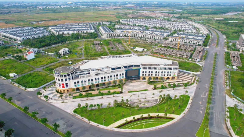 Aerial view of a real estate development project
