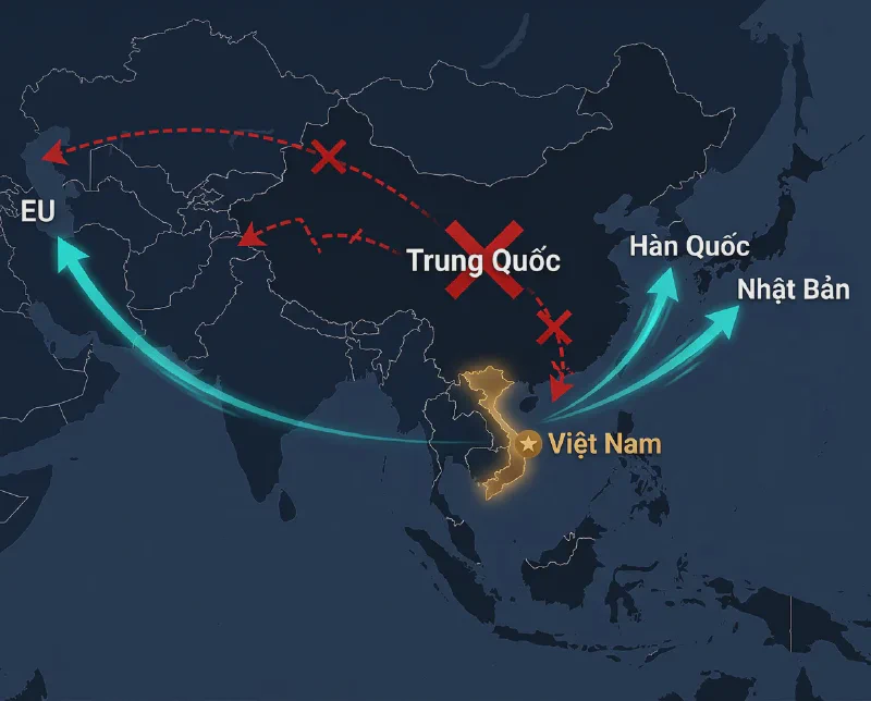 Strategic mineral flows are shifting from China toward Vietnam