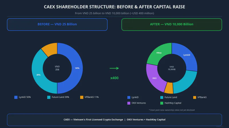 CAEX shareholder structure before and after capital raise
