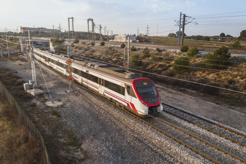 Modern high-speed train on quality rail tracks