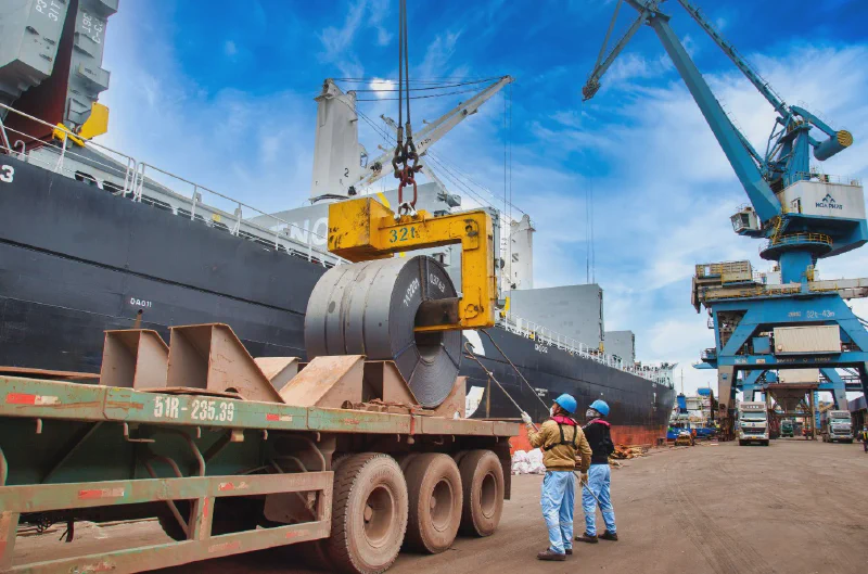 HRC steel coils at port