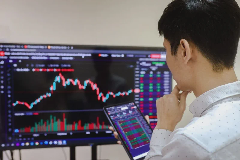 Investor monitoring the stock market