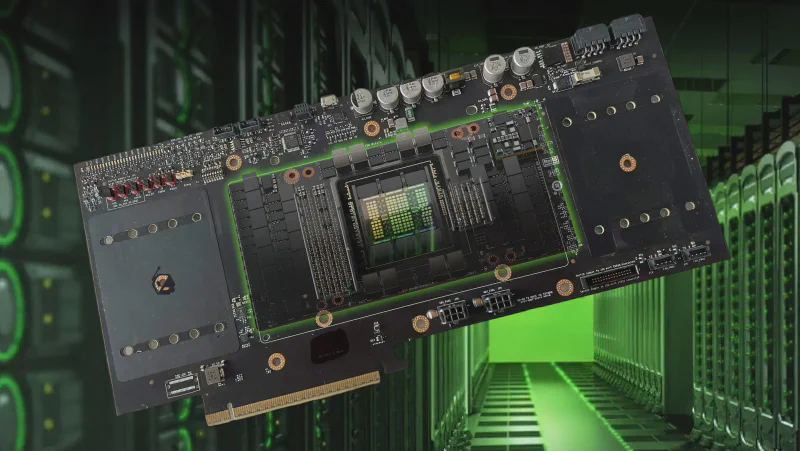 NVIDIA GPU chip inside a data center