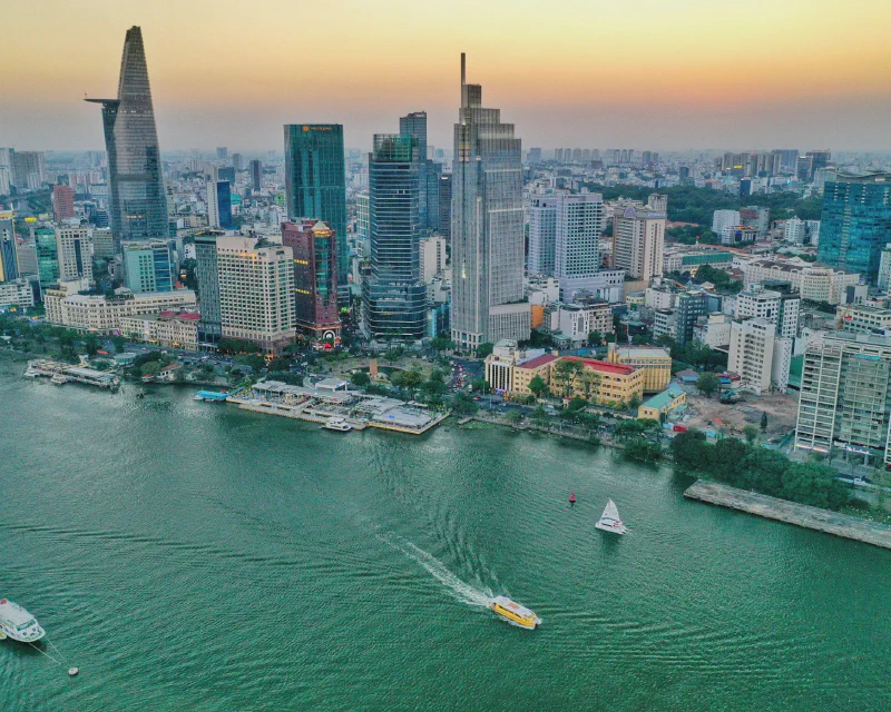 HCMC financial district viewed from the Saigon River
