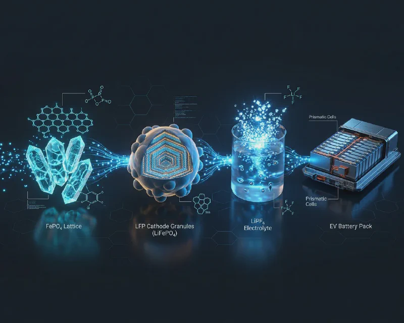 Battery materials value chain: FePO4, LFP, LiPF6