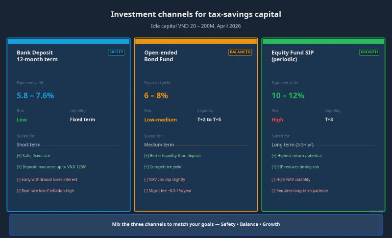 Investment channels for tax-savings capital