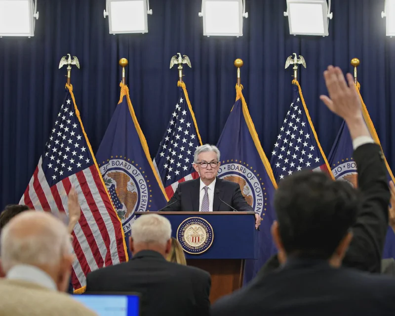 Fed Chair Jerome Powell at an FOMC press conference