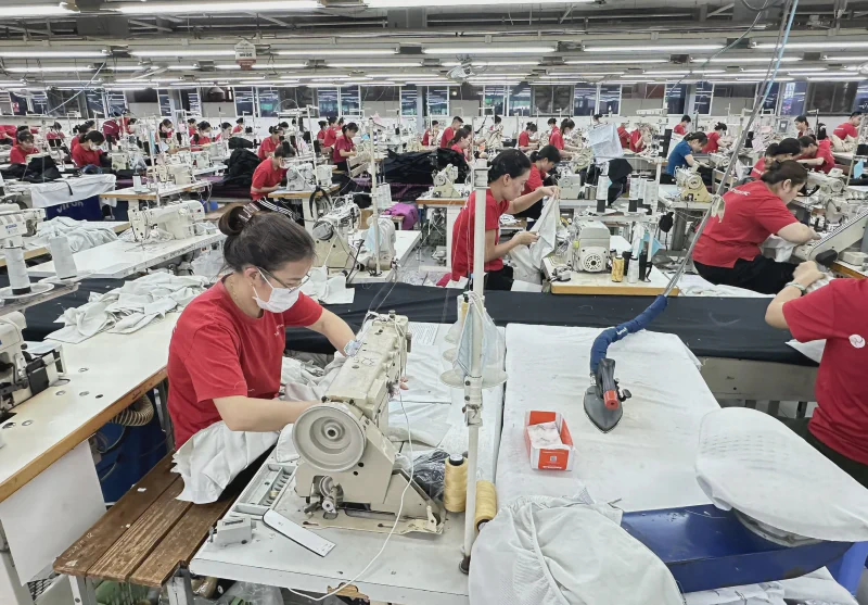 Vietnamese garment factory — MSH and TCM carry different sensitivity levels to the tariff structure