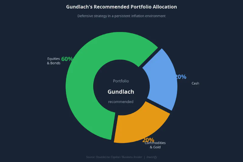 Gundlach&rsquo;s recommended portfolio allocation, 40% in defensive assets