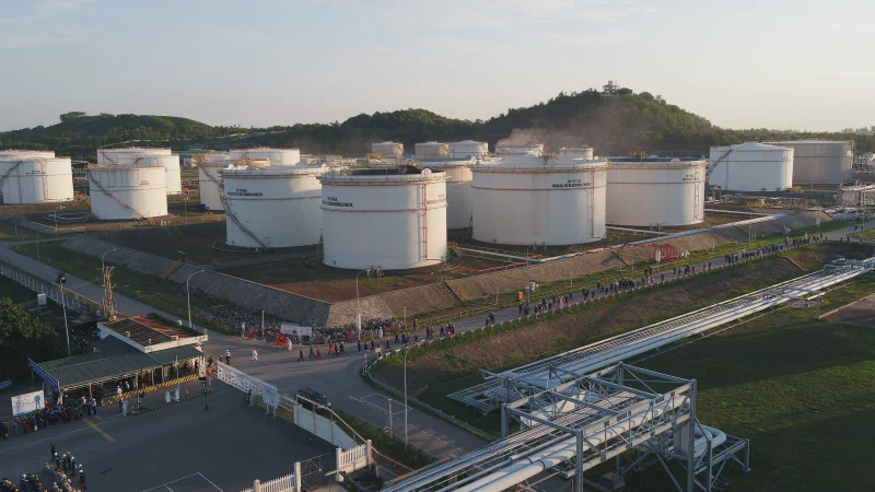 Dung Quat Refinery storage tanks