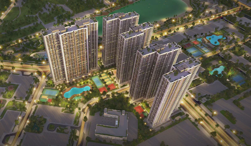 Hanoi new urban development aerial view