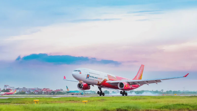 Vietjet Air aircraft taking off