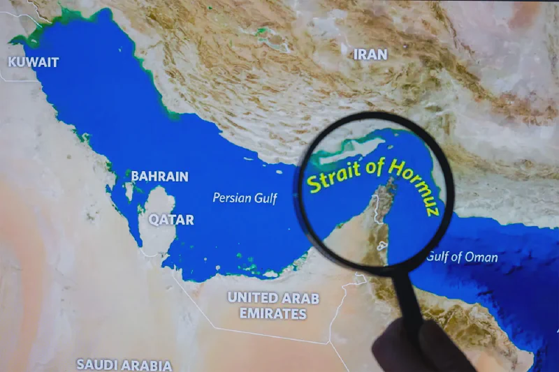 Map of the Strait of Hormuz, the maritime chokepoint connecting the Persian Gulf to the world