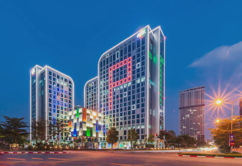 FPT headquarters in Hanoi at night