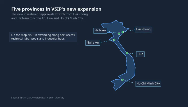 Map of provinces in VSIP&rsquo;s latest expansion